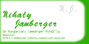 mihaly jamberger business card